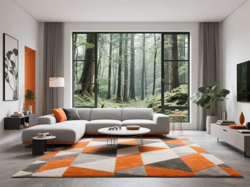 现代客厅森林景图片