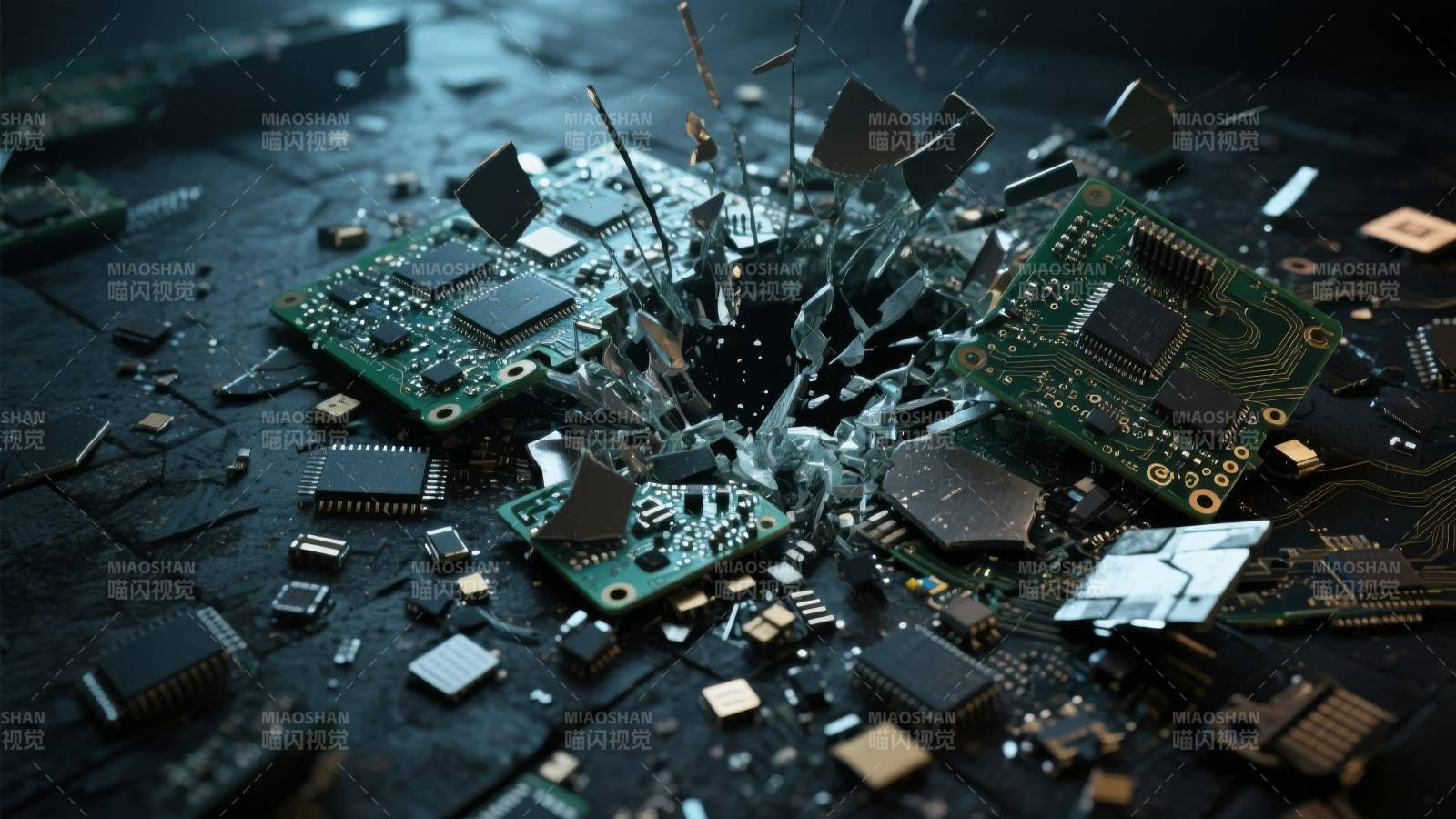 电路板爆炸瞬间图片