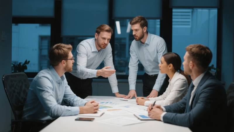 商务会议讨论中图片