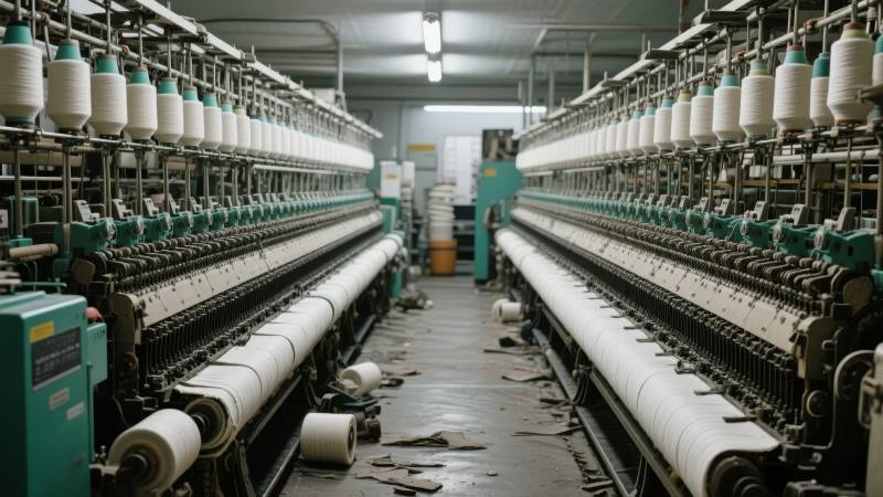 纺织车间生产线图片