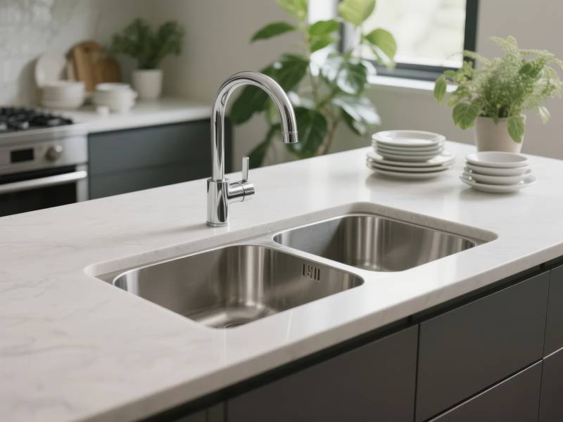 现代厨房双槽水池图片