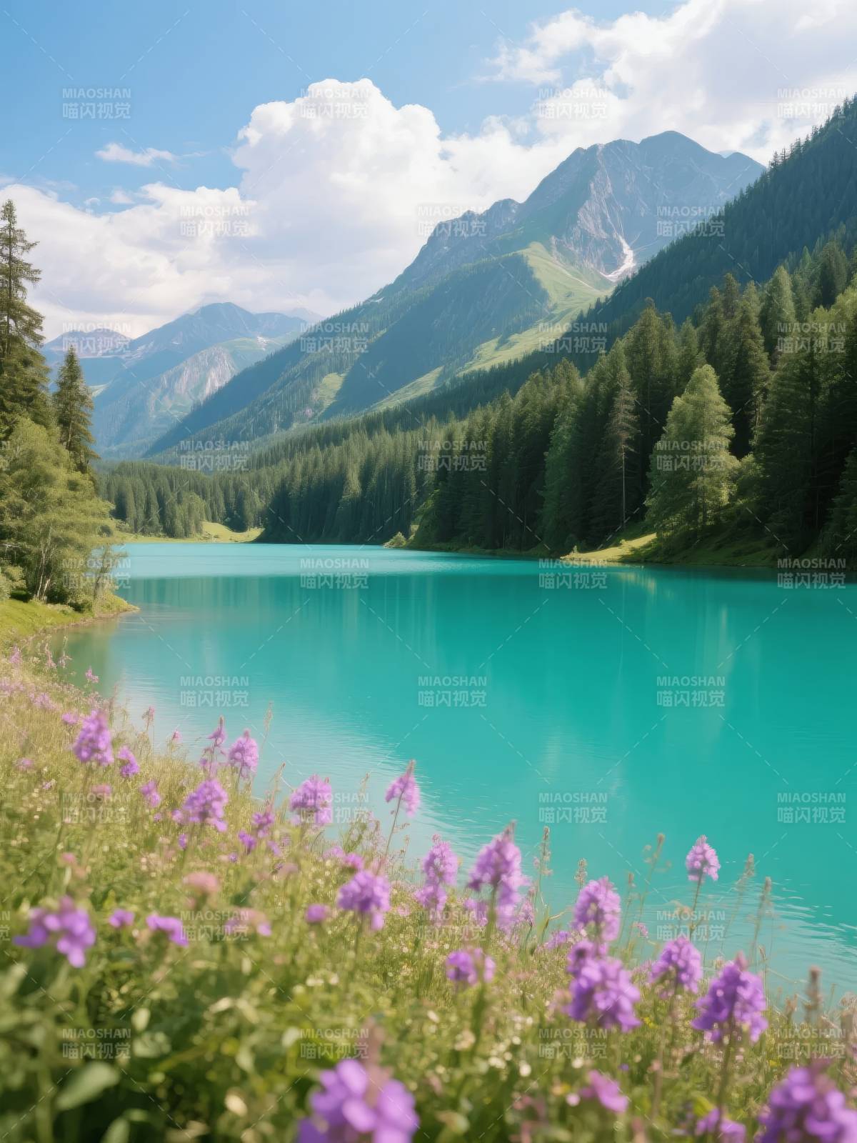 碧湖青山花海图片