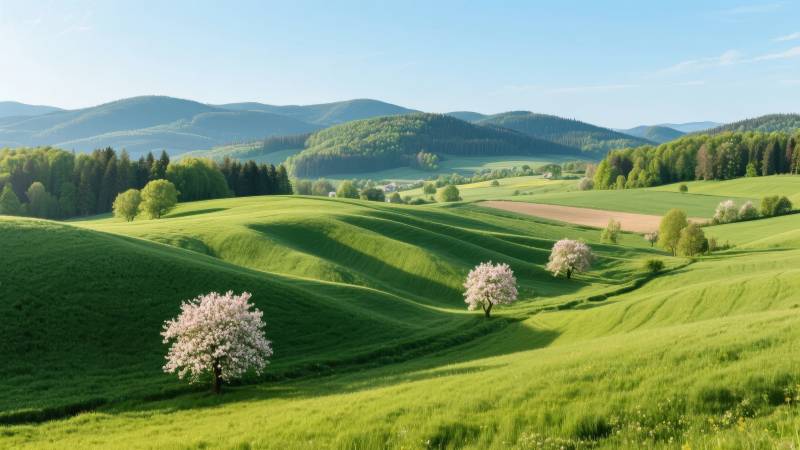 春日田园风光图片