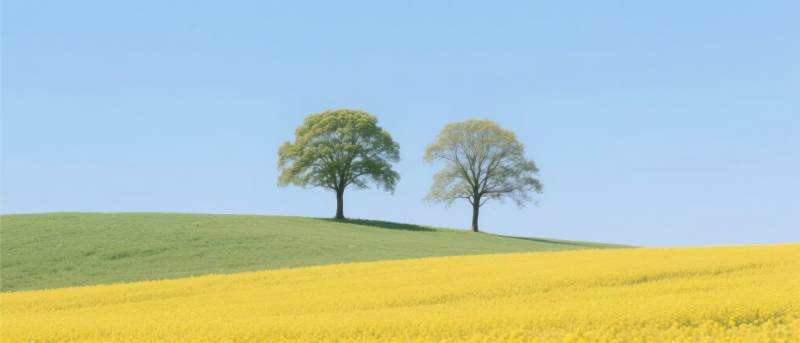 田园风光 两树黄花图片