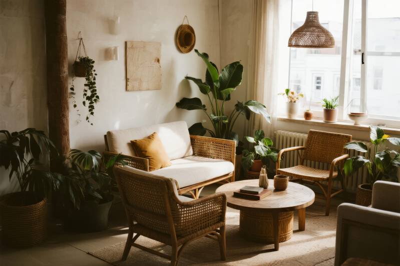 温馨自然客厅一角图片