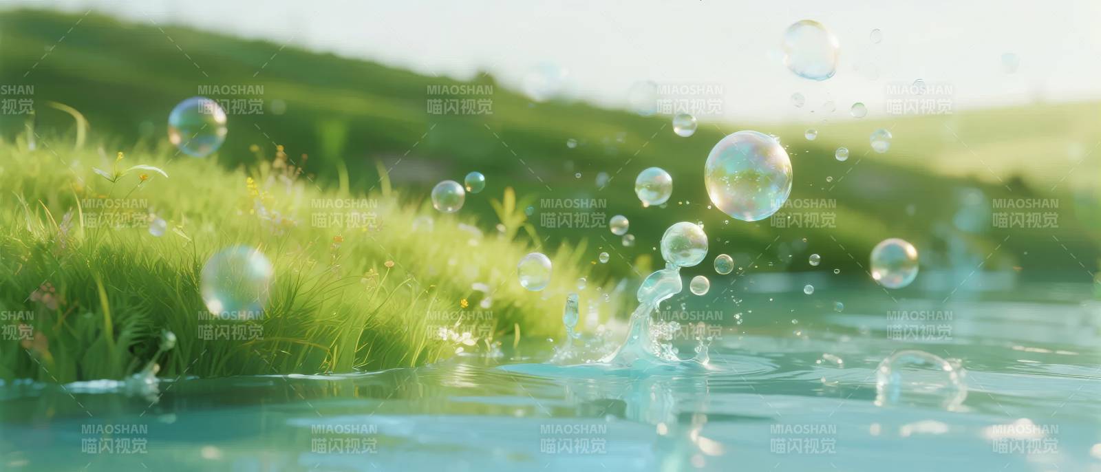 水珠跃动 绿意盎然图片