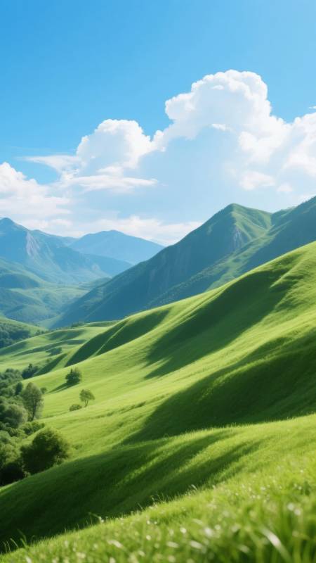 青山绿野云影图片