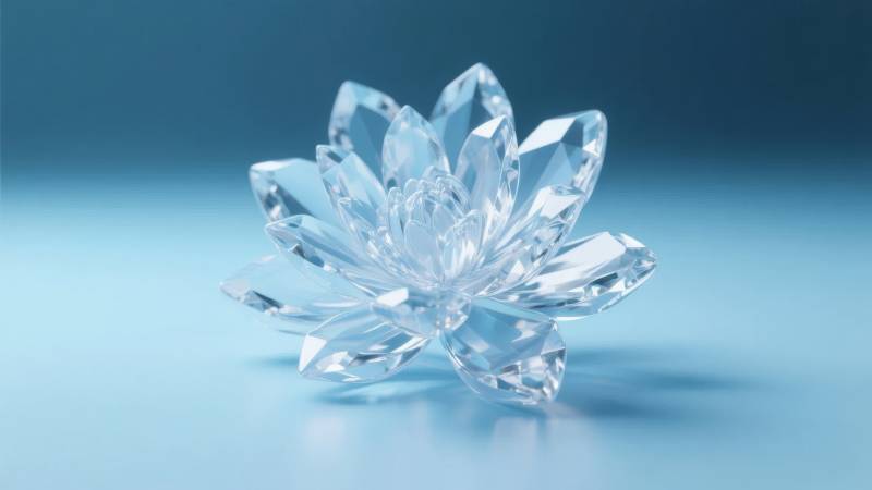 水晶莲花绽放图片