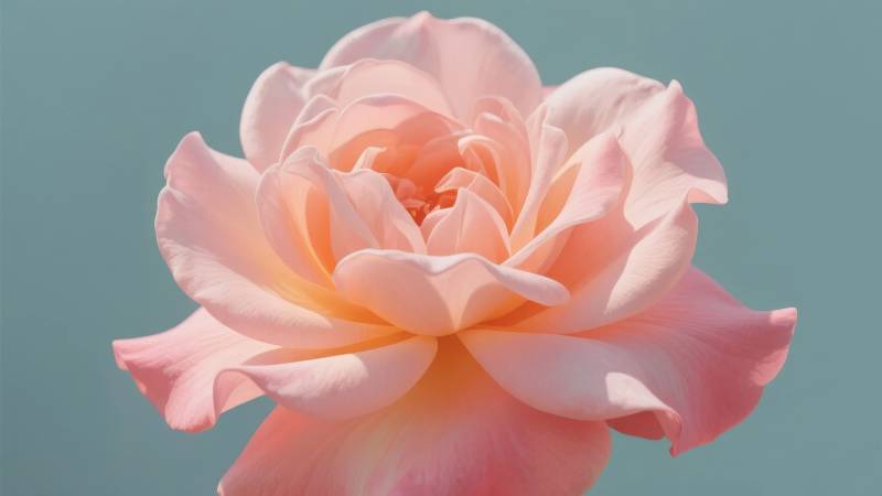 柔粉玫瑰绽放图片