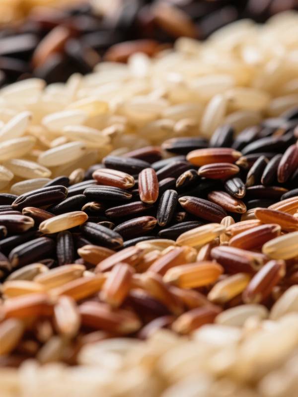 五彩稻米特写图片