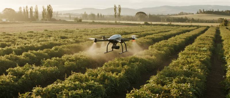 无人机农田喷洒图片