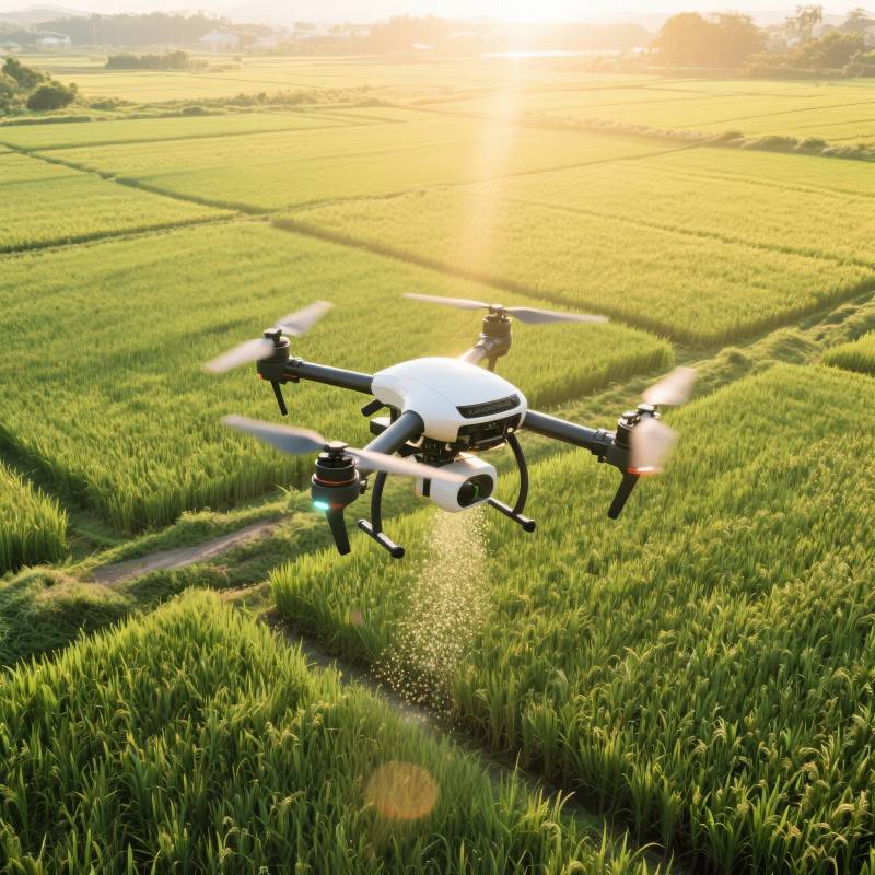 无人机农田喷洒图片