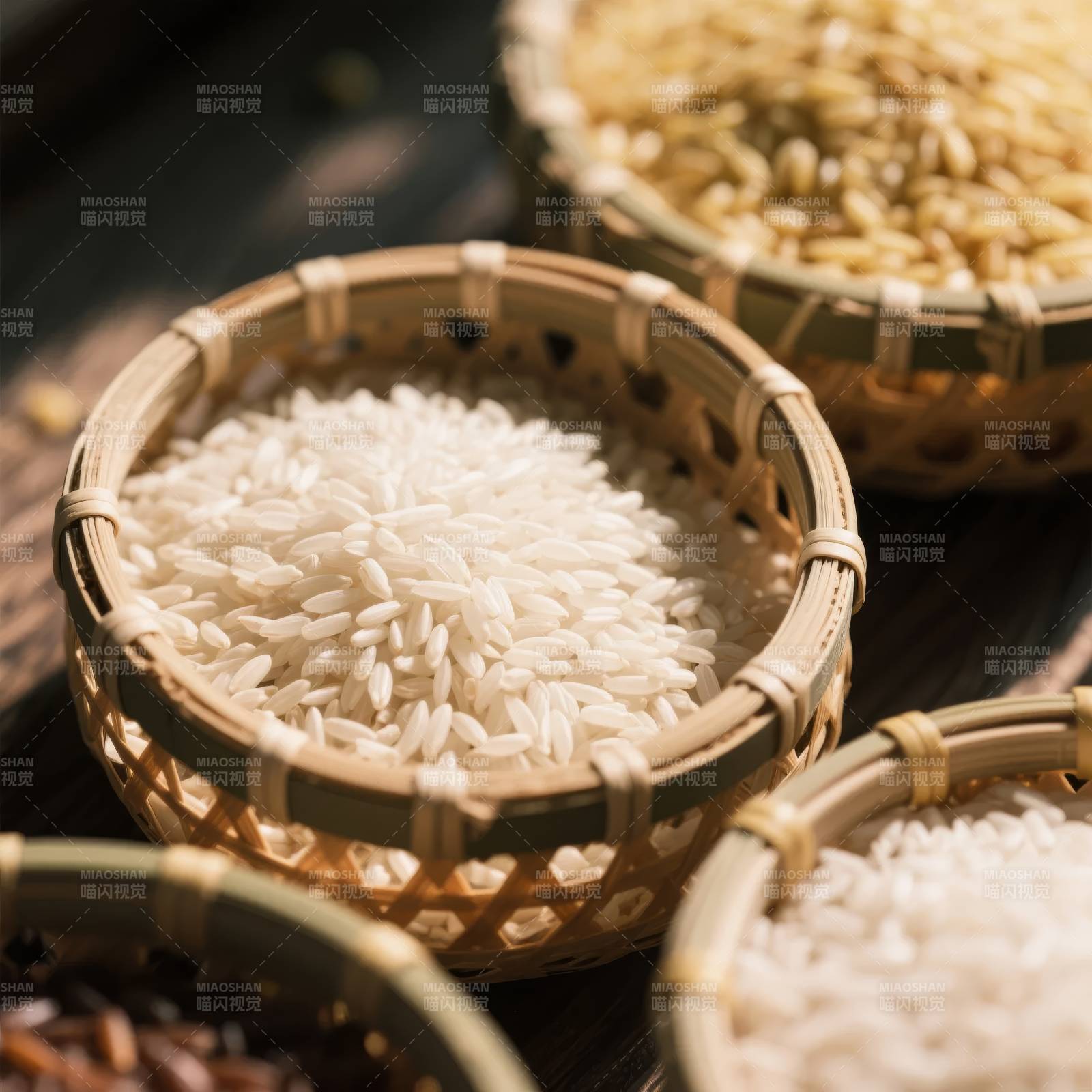 竹篮盛米 清香扑鼻图片