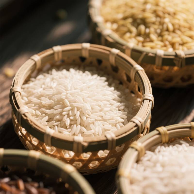 竹篮盛米 清香扑鼻图片