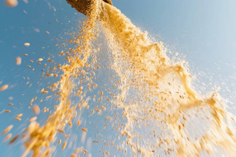 金谷飞溅蓝天图片