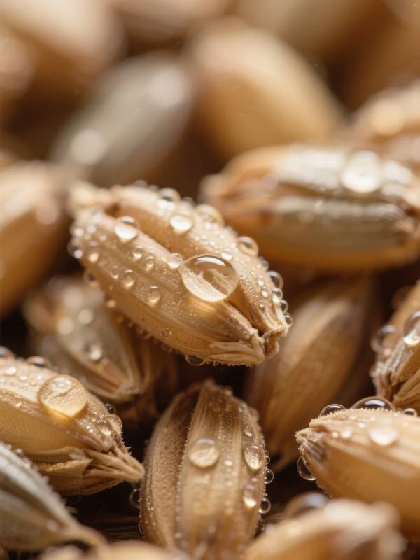 麦粒上的露珠图片