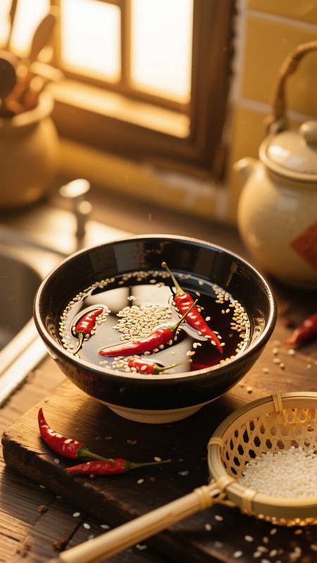 辣油芝麻拌红椒图片