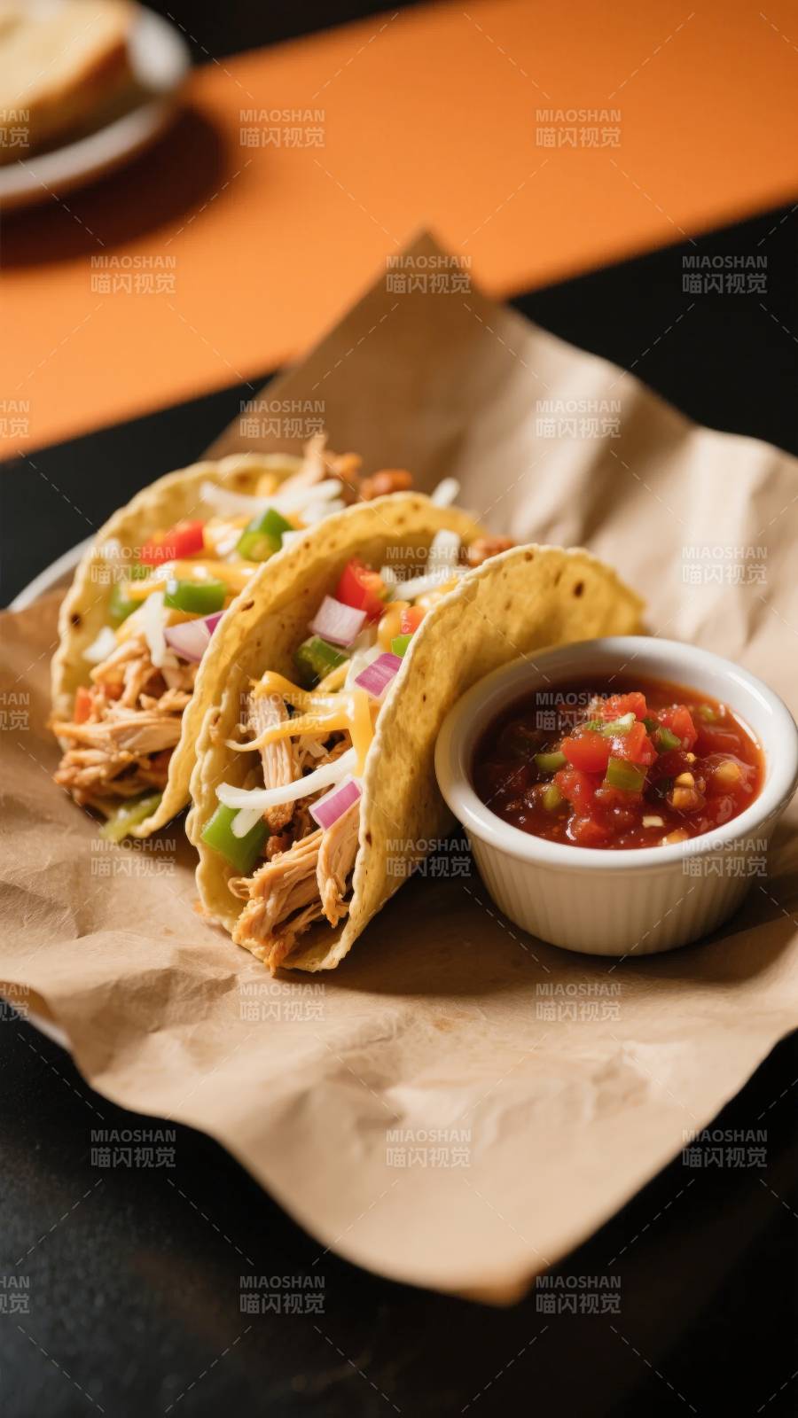 美味塔可配莎莎酱图片