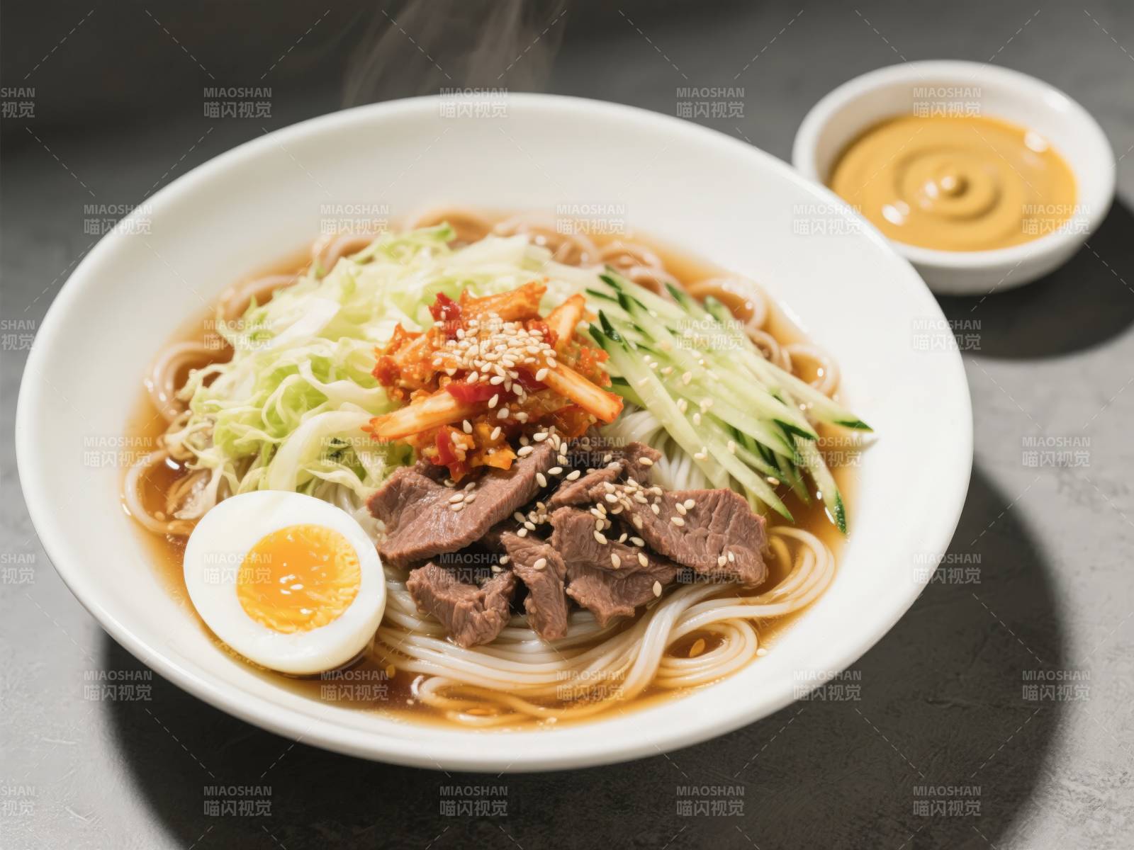 美味冷面配卤蛋图片