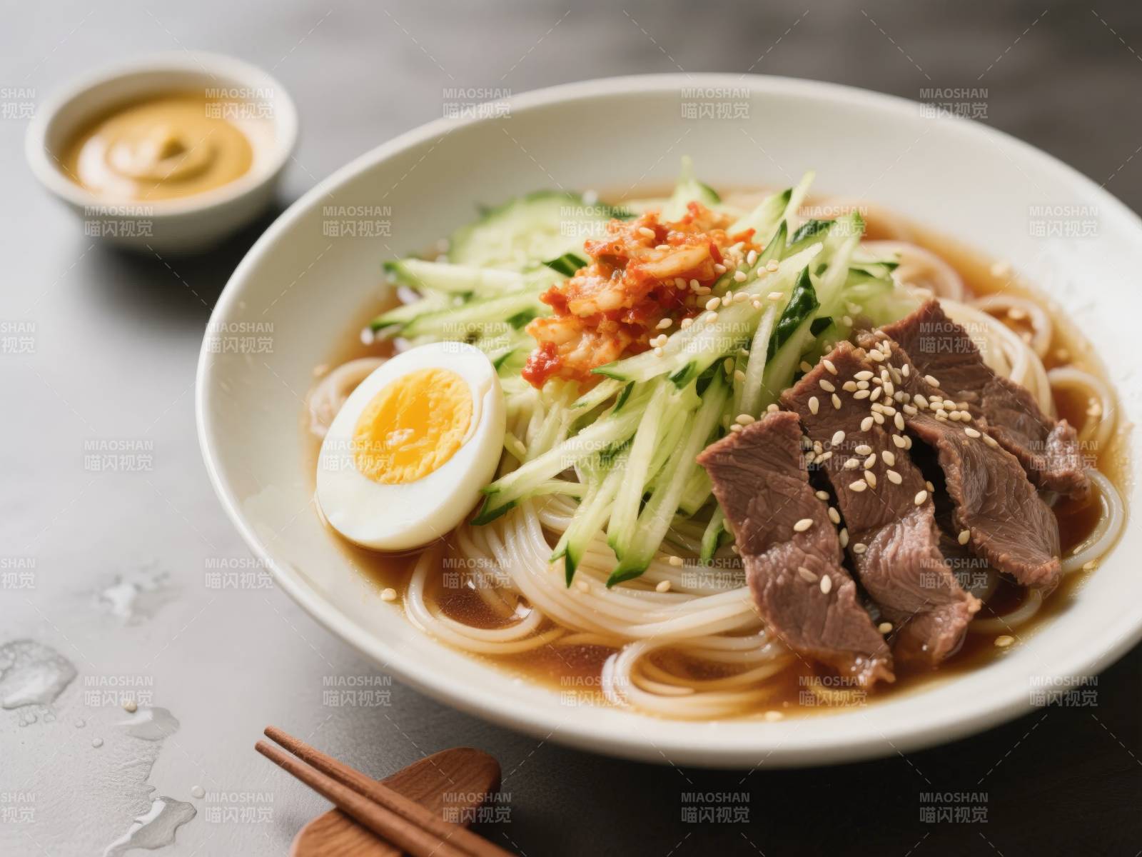 日式冷面配牛肉图片