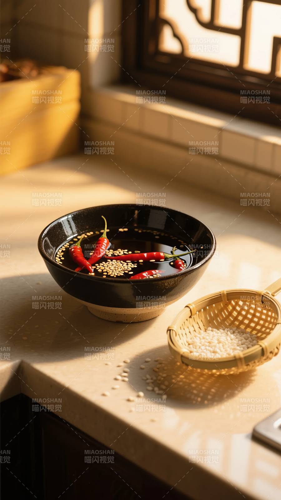 辣椒油与米粒图片