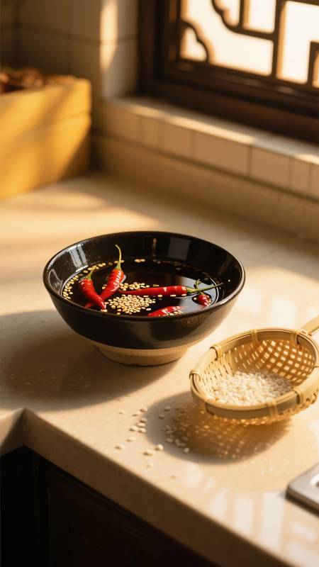 辣椒油与米粒图片