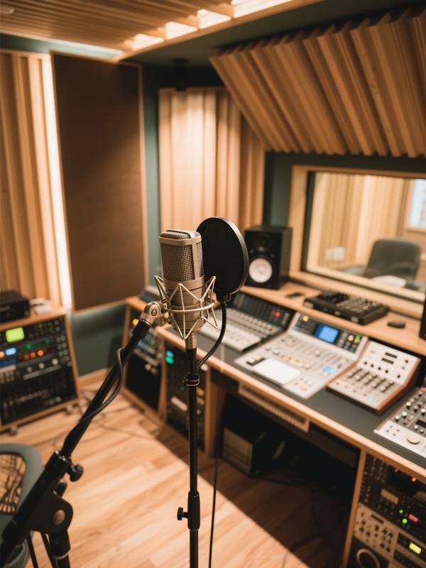 专业录音棚一角图片