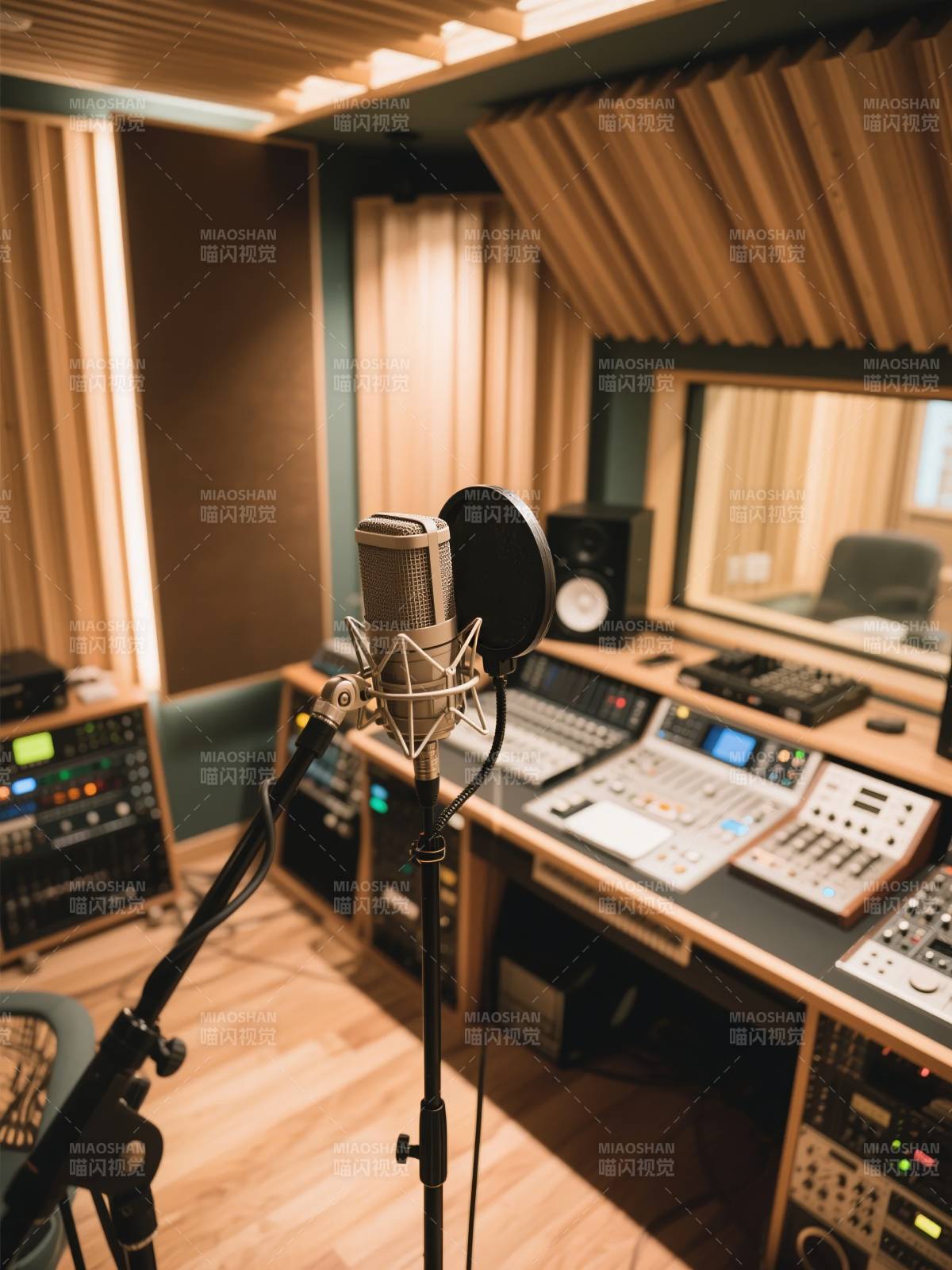 专业录音棚一角图片
