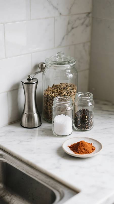 厨房香料摆设图片