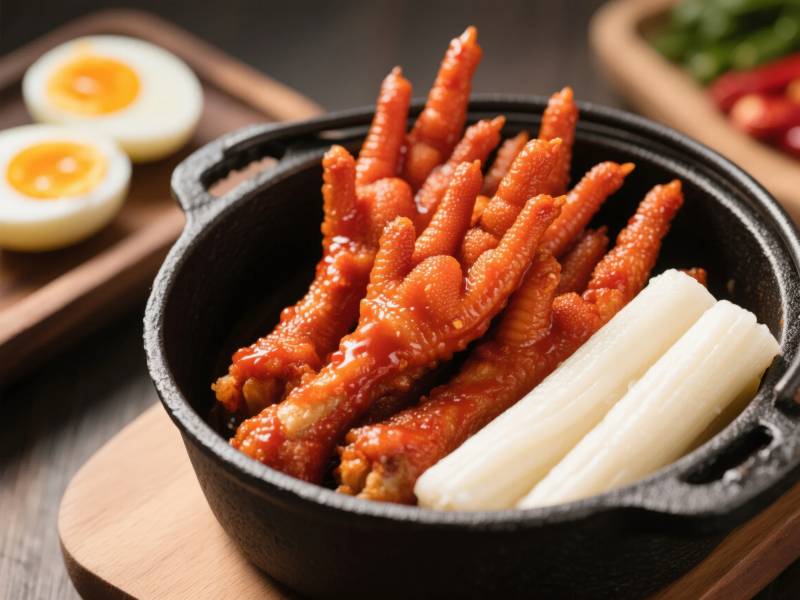 辣味鸡爪配年糕图片