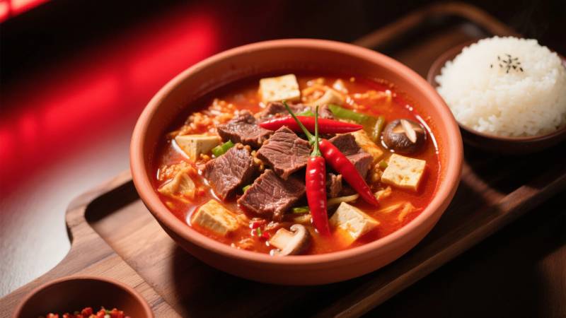 辣味牛肉豆腐煲图片
