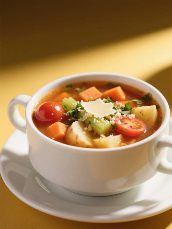 蔬菜汤配奶酪图片