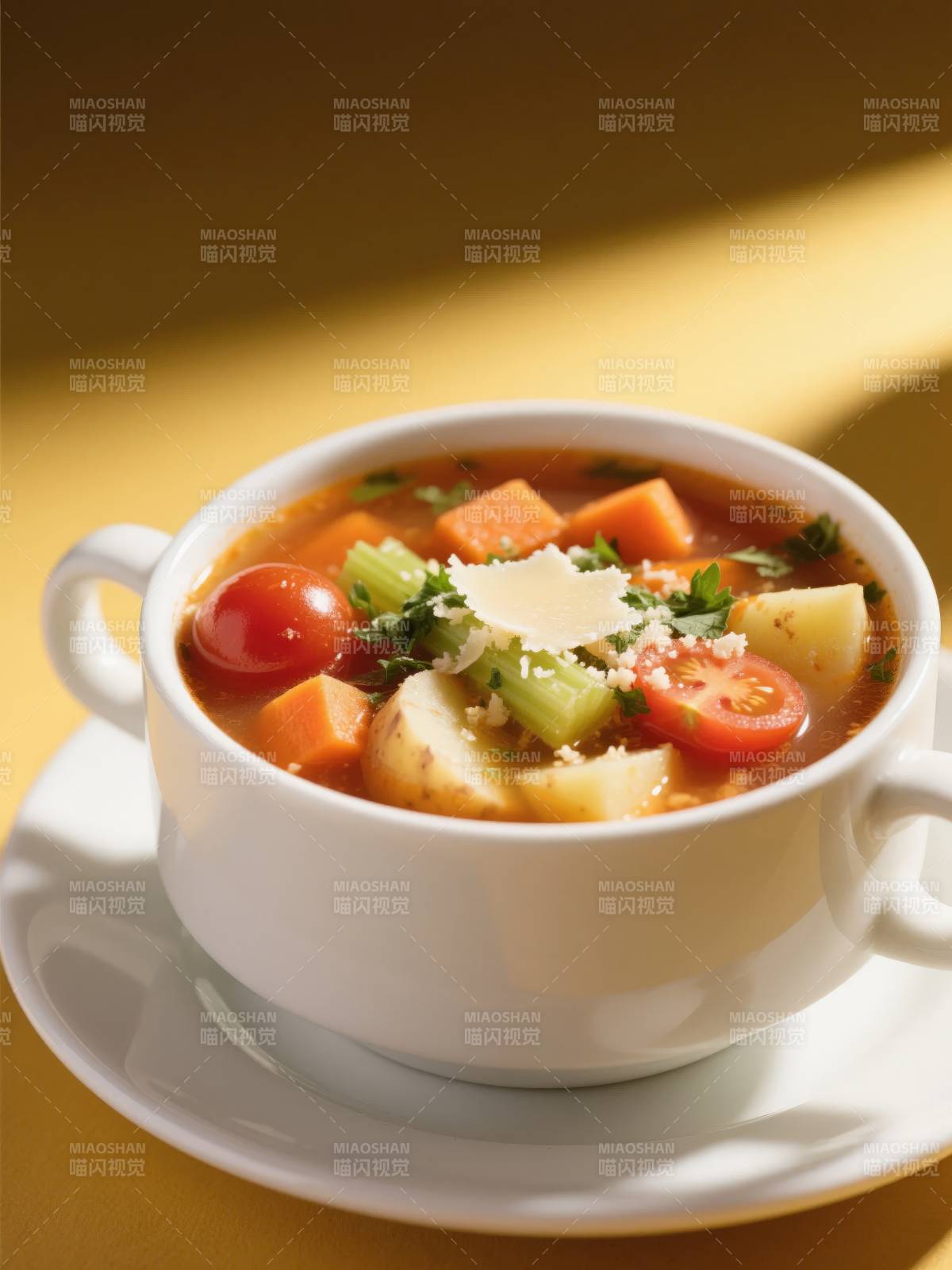 蔬菜汤配奶酪图片