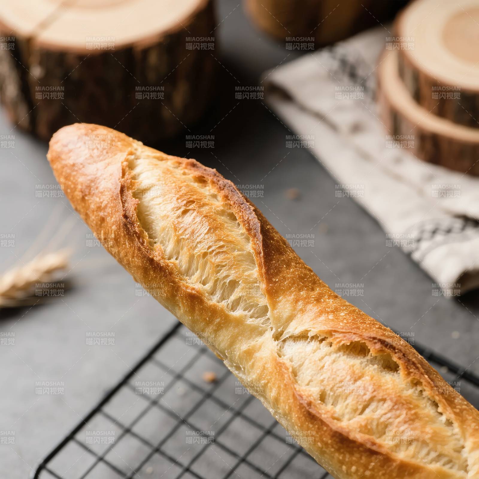 法棍面包特写图片