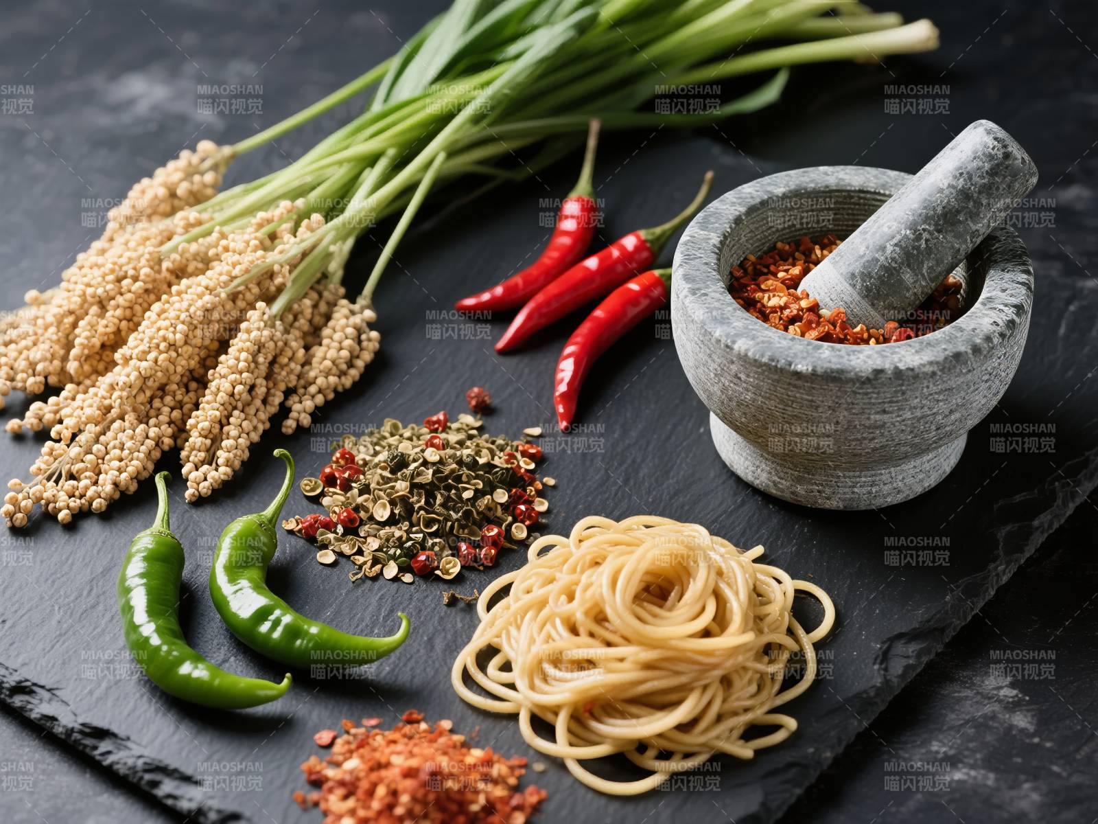 香料与面条食材图片