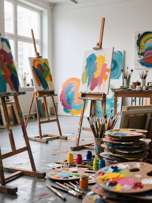 画室创作瞬间图片