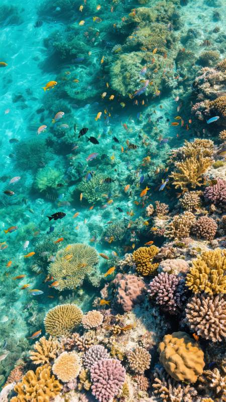 珊瑚礁鱼群图片