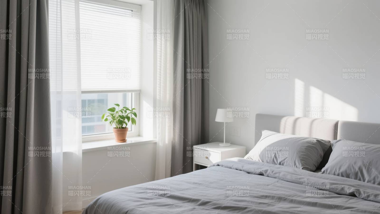 简约卧室阳光照图片