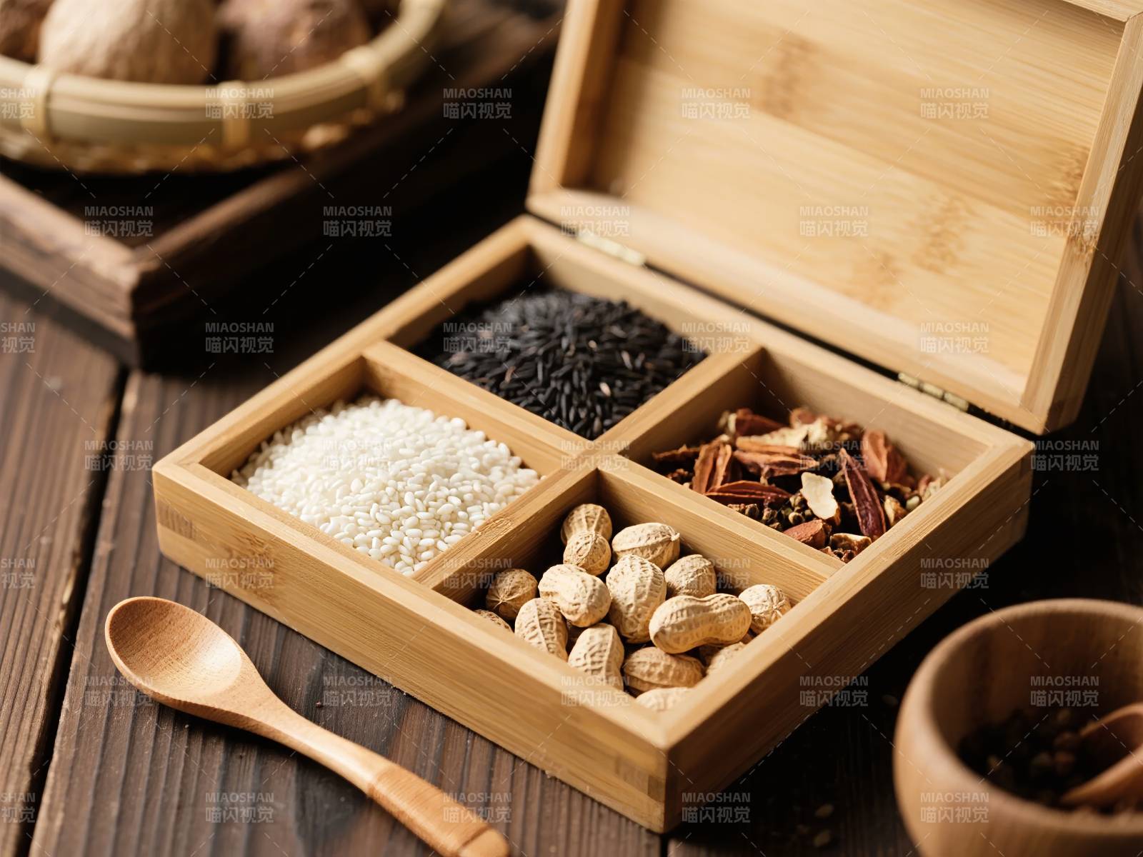 五谷杂粮木盒装图片