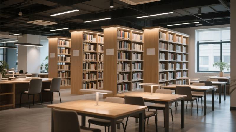 现代图书馆阅读区图片