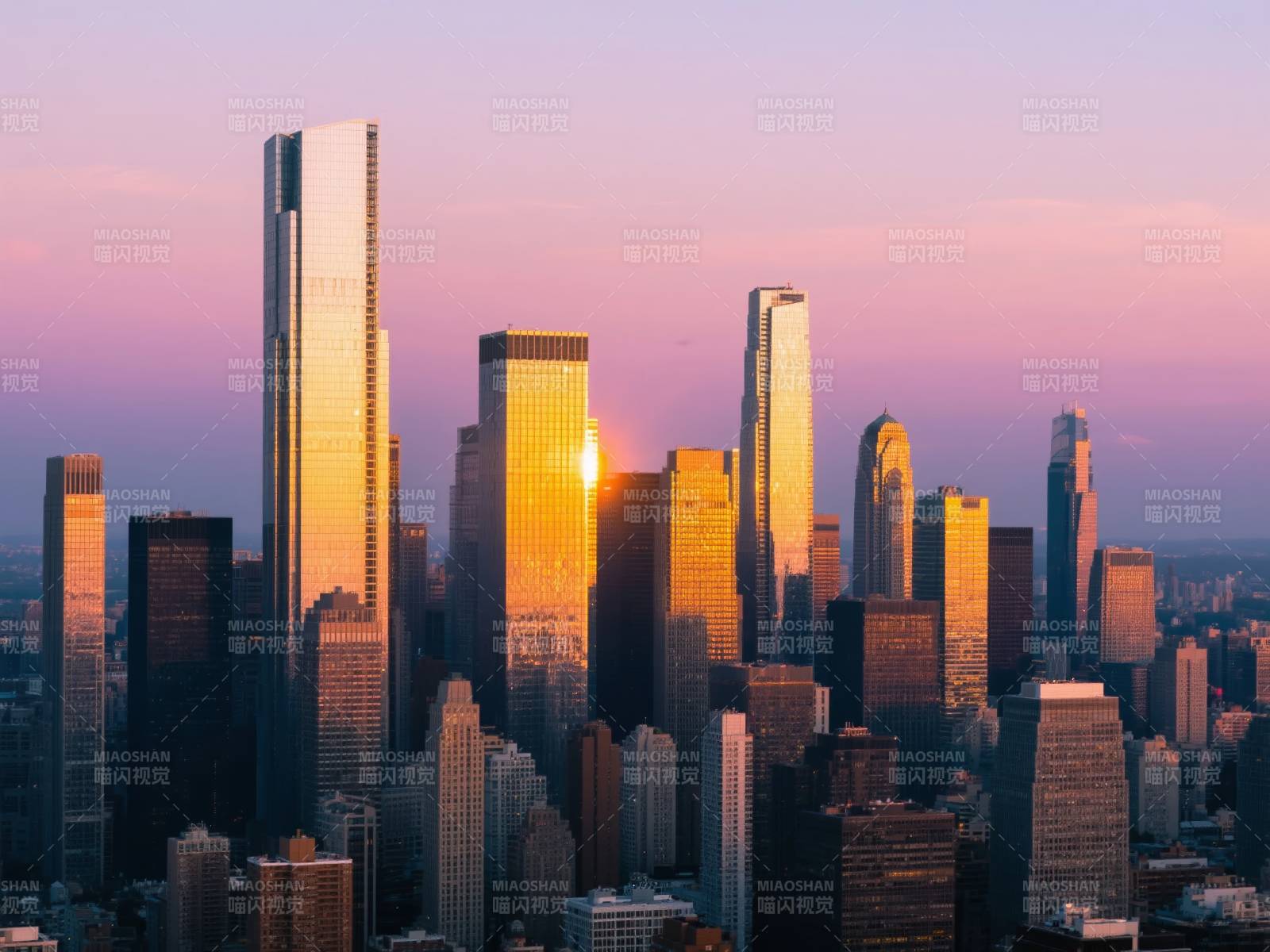 城市日落美景图片