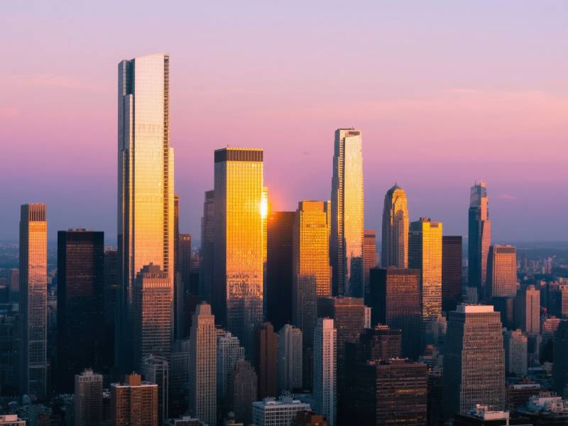 城市日落美景图片