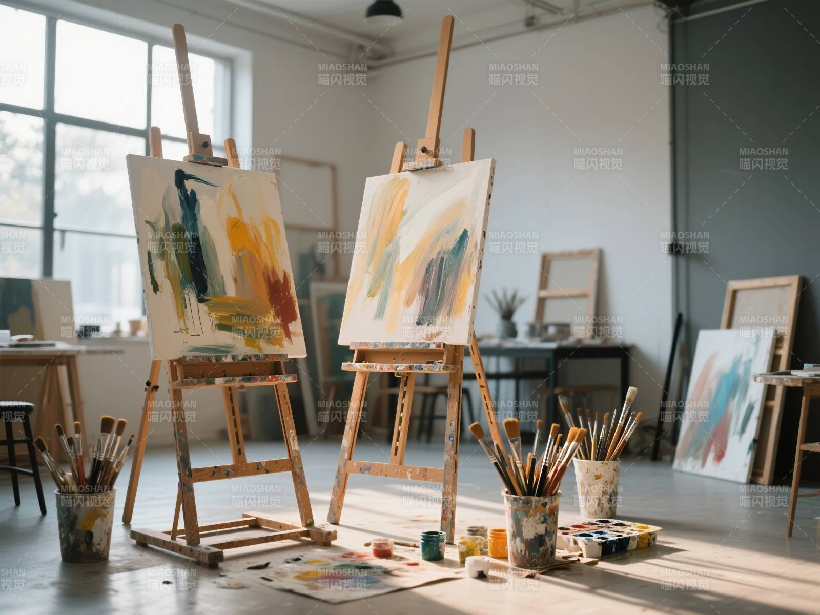 画室里的创作时光图片