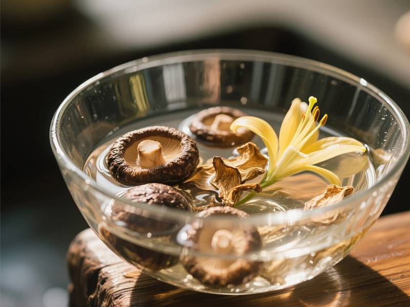 花菇清泉静置图片