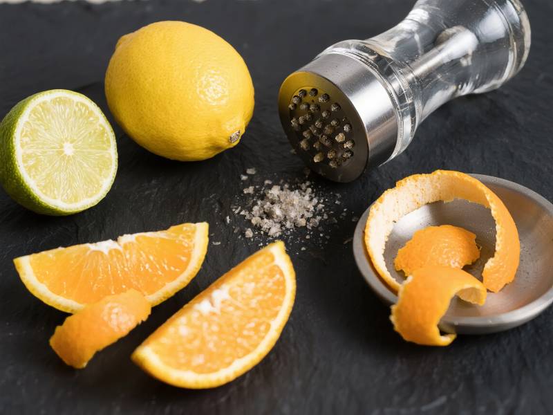 柑橘类水果与调料图片