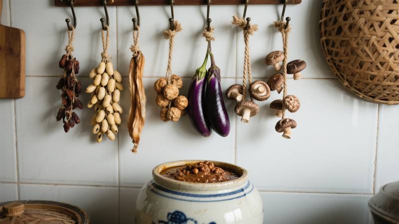 厨房里的干菜挂饰图片