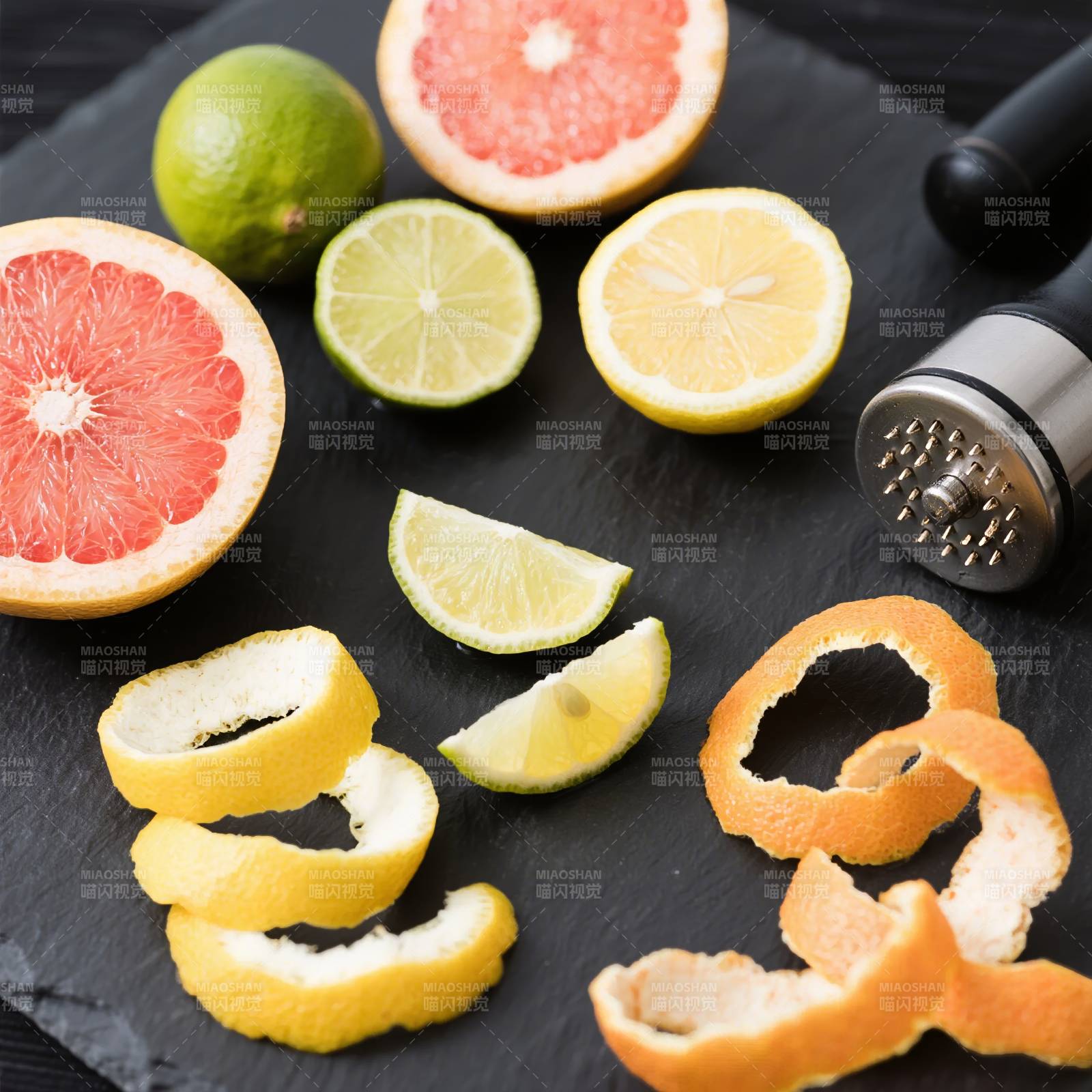 柑橘类水果切片图片