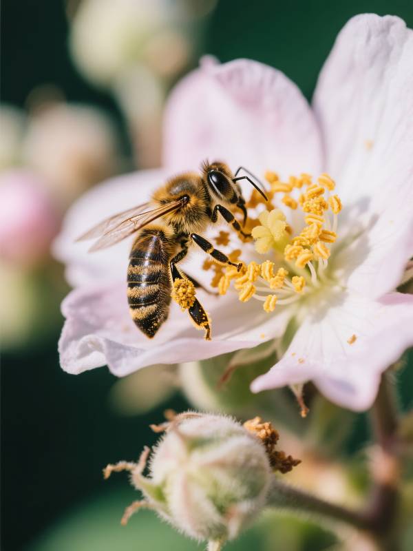 蜜蜂采蜜花中图片