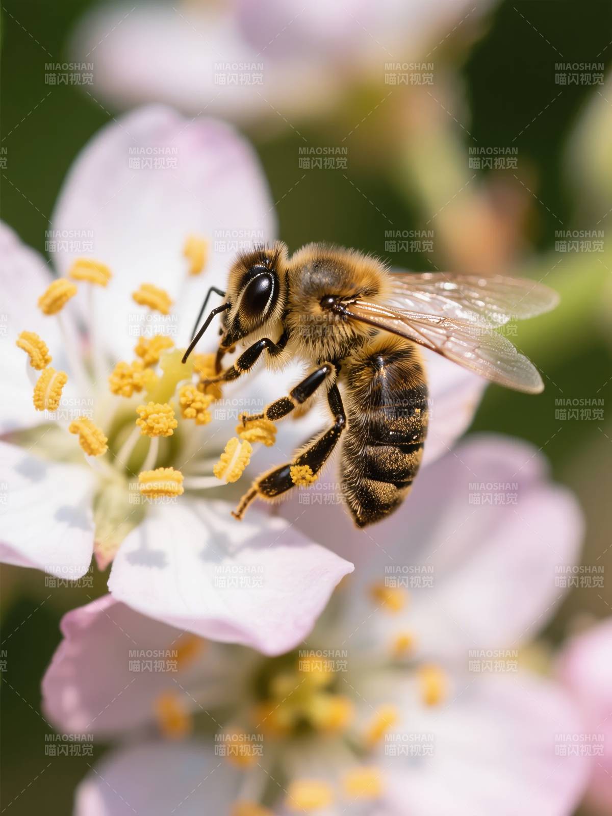蜜蜂采蜜图片