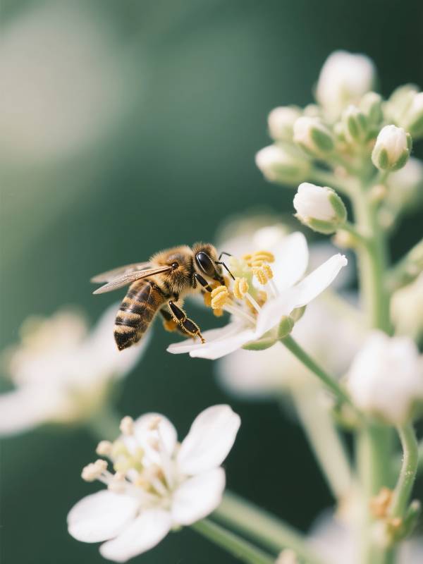 蜜蜂采蜜图片